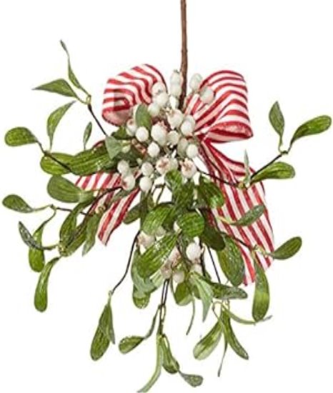 Mistletoe Bouquet Floral Pick Deluxe Artificial Holiday Decoration, 14 Inch